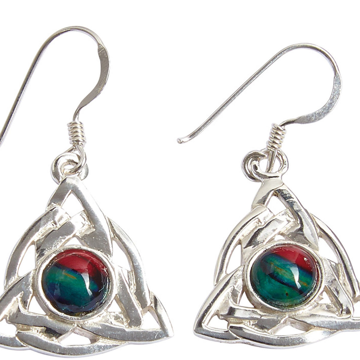 Celtic Triangle Silver Earrings