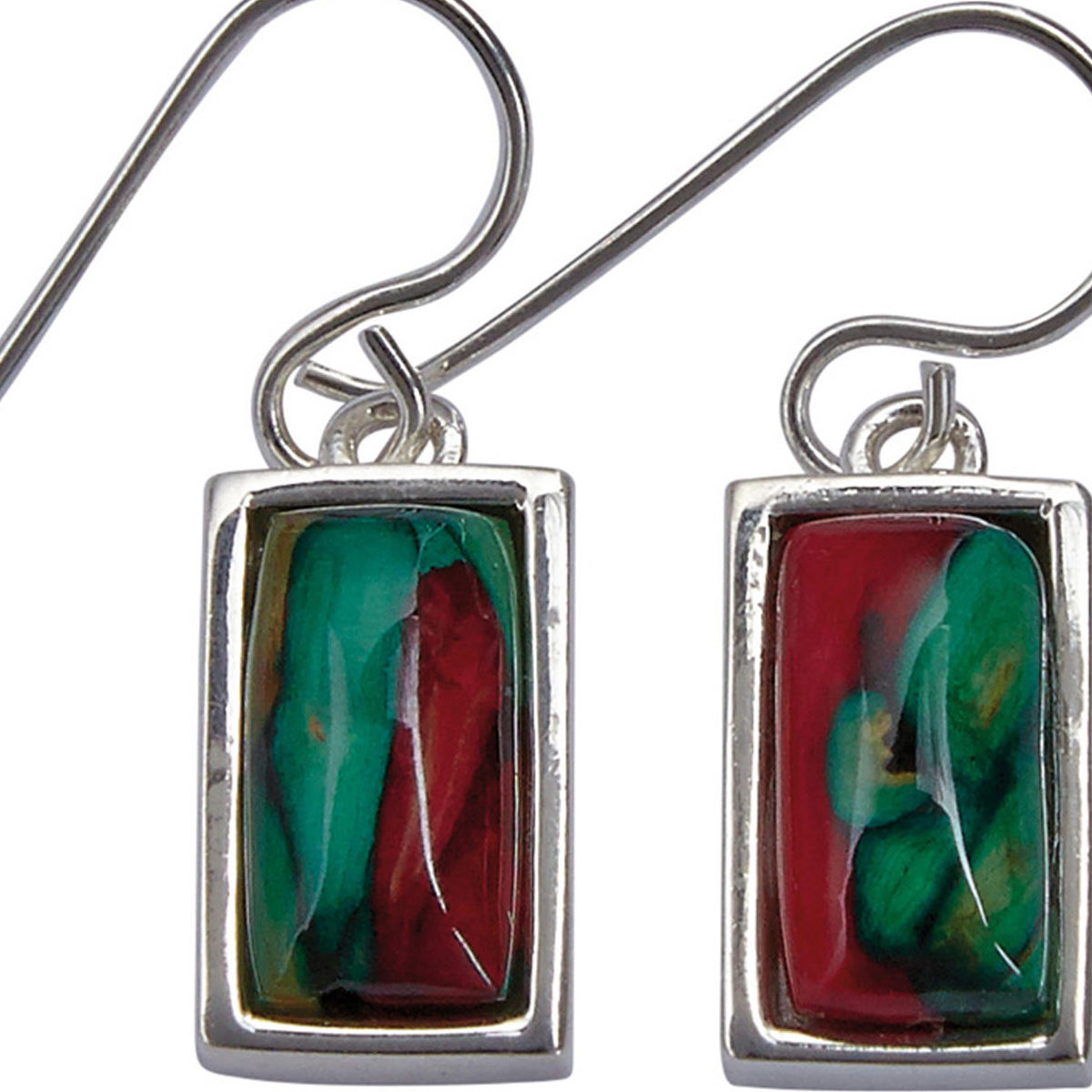 Rectangle Silver Earrings