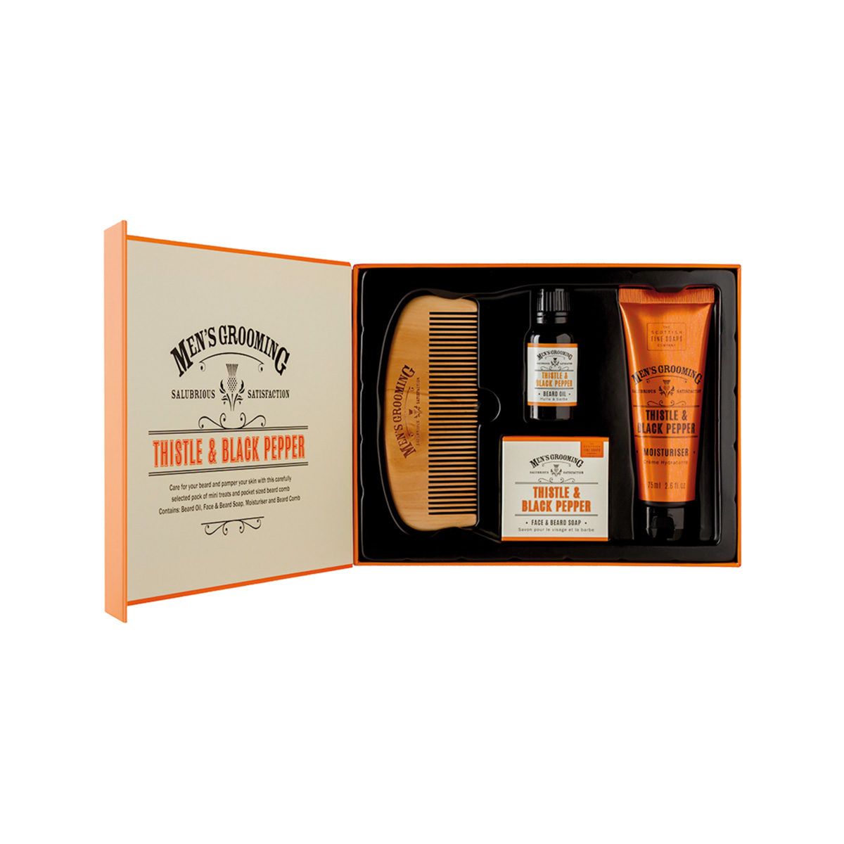 The Scottish Fine Soaps Company Men's Grooming Thistle And Black Pepper Face & Beard Kit - Beard Care Set