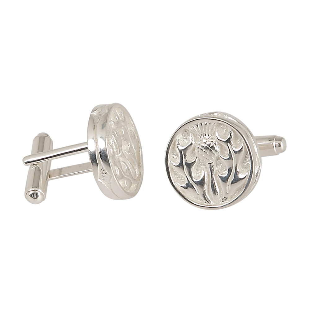 Thistle Silver Cufflinks