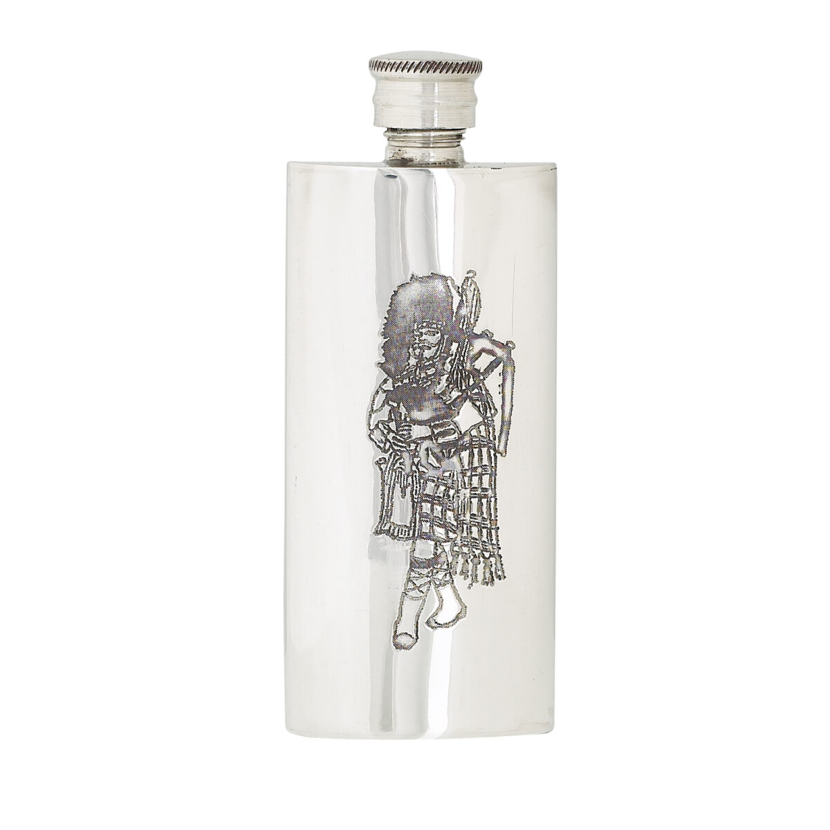 4oz Slim Piper Pewter Flask