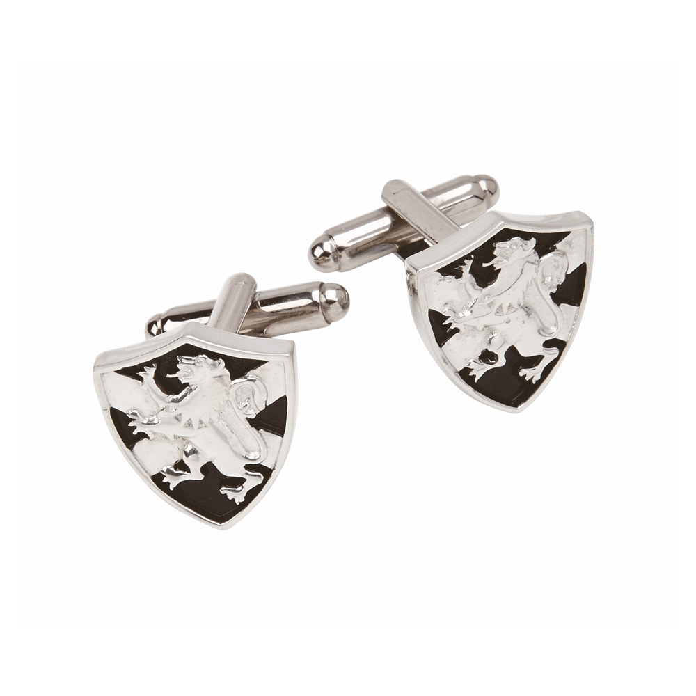 Lion Rampant & Saltire Shield Cufflinks