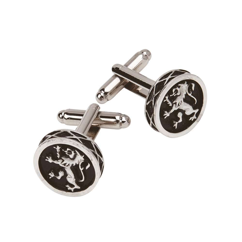 Lion Rampant Round Cufflinks