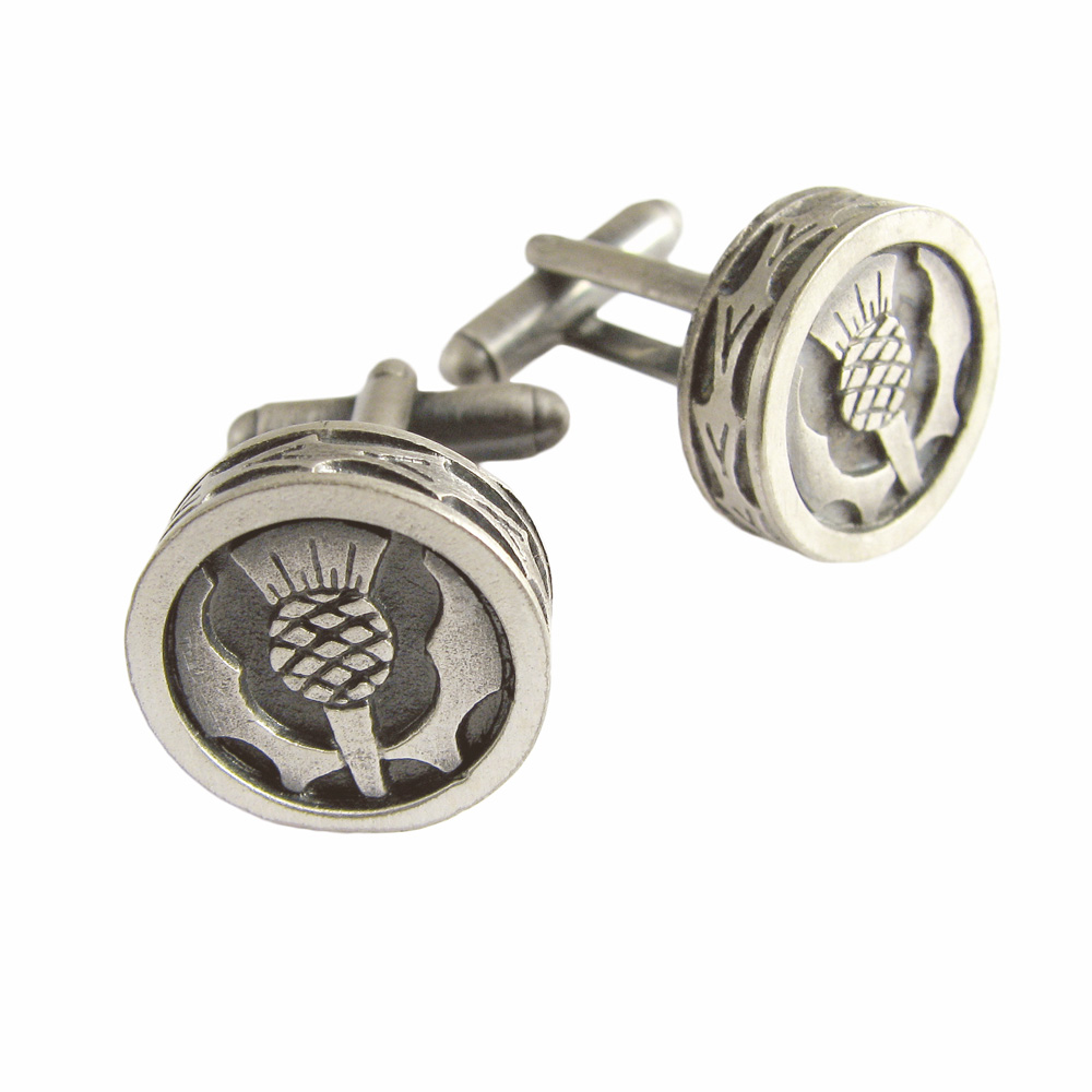 Round Thistle Matt Cufflinks