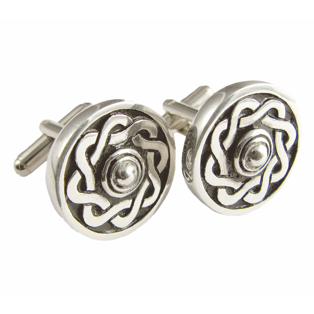 Celtic Shield Polished Cufflinks