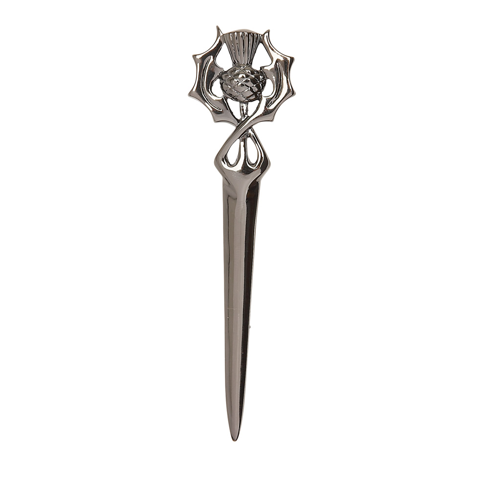 Gun Metal Grey Thistle Kilt Pin