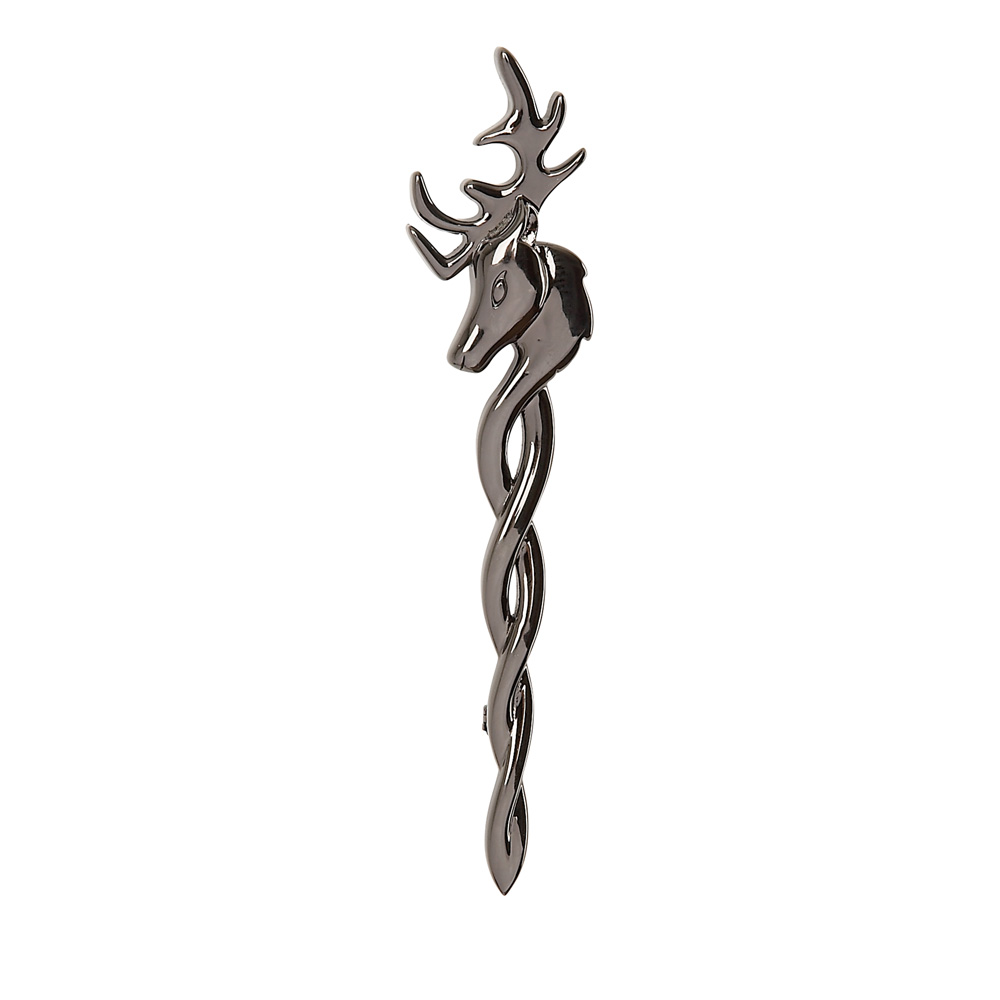 Gun Metal Grey Stag Kilt Pin