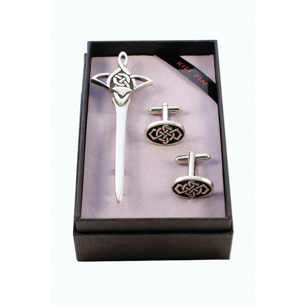 Celtic Knot Kilt Pin & Cufflink Set