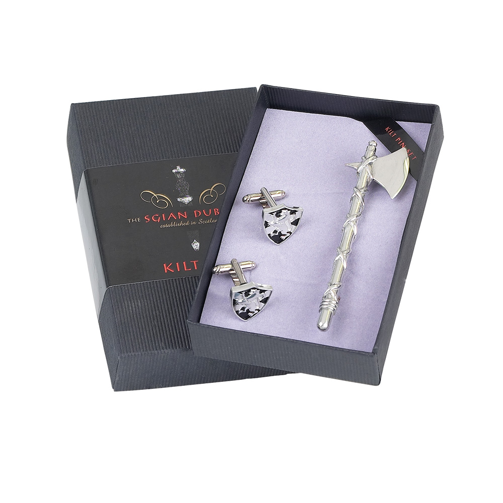 Axe Kilt Pin & Shield Cufflink Set