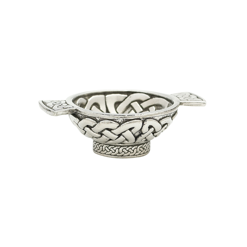 1.75" Celtic Weave Mini Pewter Quaich