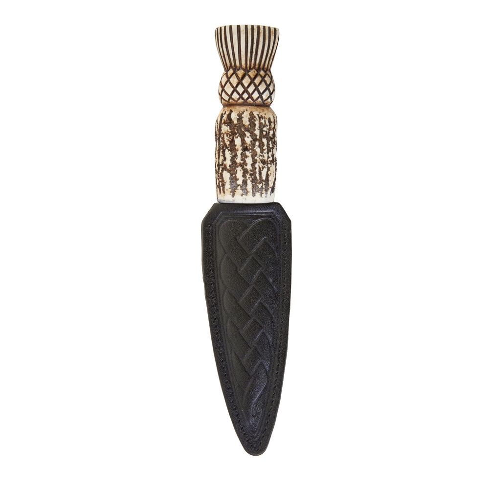 Thistle Imitation Staghorn Sgian Dubh With Thistle