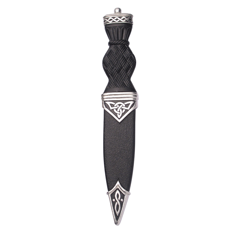 Celtic Polished Sgian Dubh With Plain Top