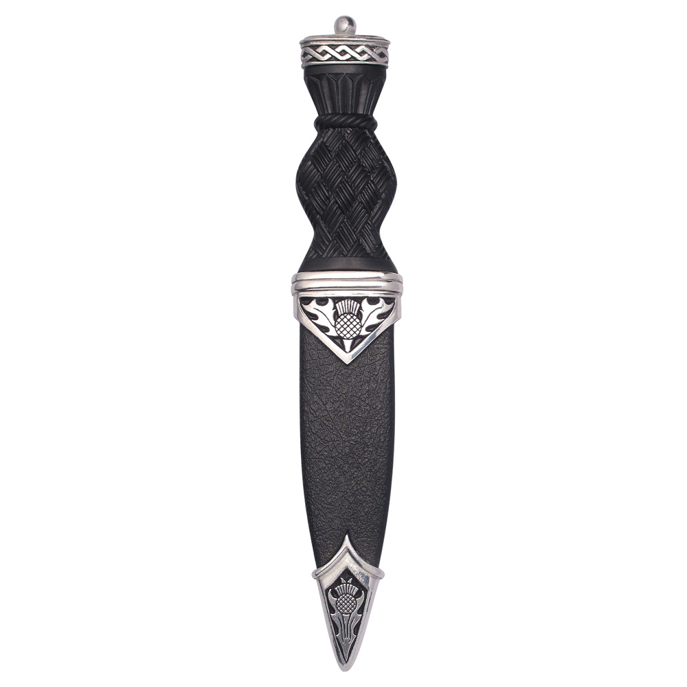 Thistle Polished Sgian Dubh With Plain Top