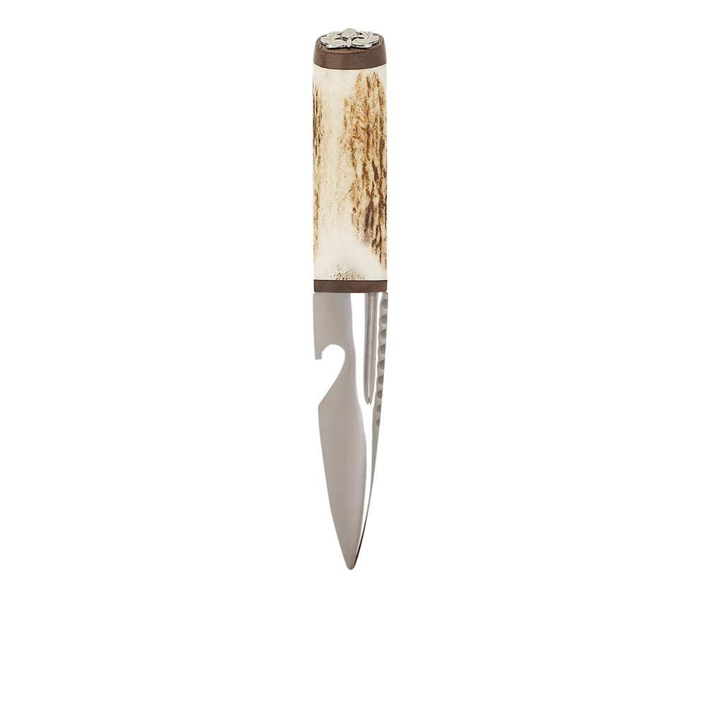 Staghorn Thistle Bottle Open Sgian Dubh With Walnut