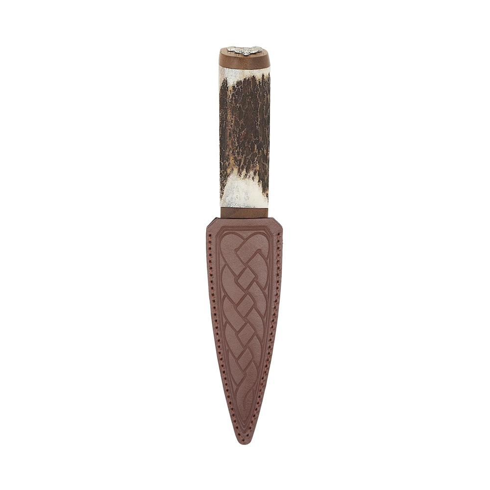 Scottish Staghorn Staghead Sgian Dubh With Walnut