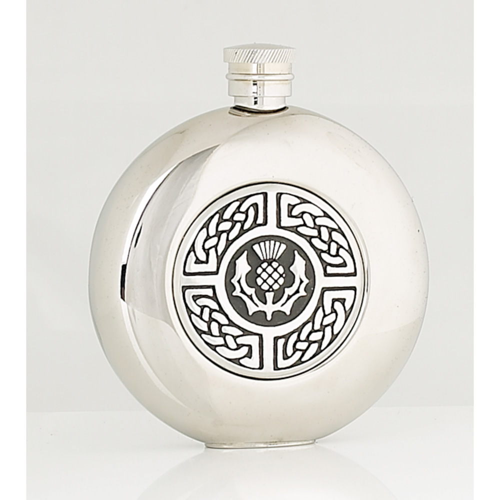 5oz Celtic & Thistle Stainless Steel Flask