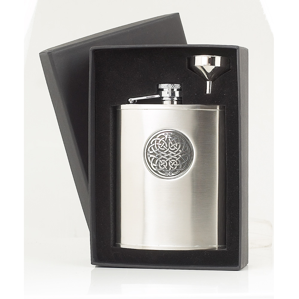 6oz Celtic Weave Stainless Steel Flask