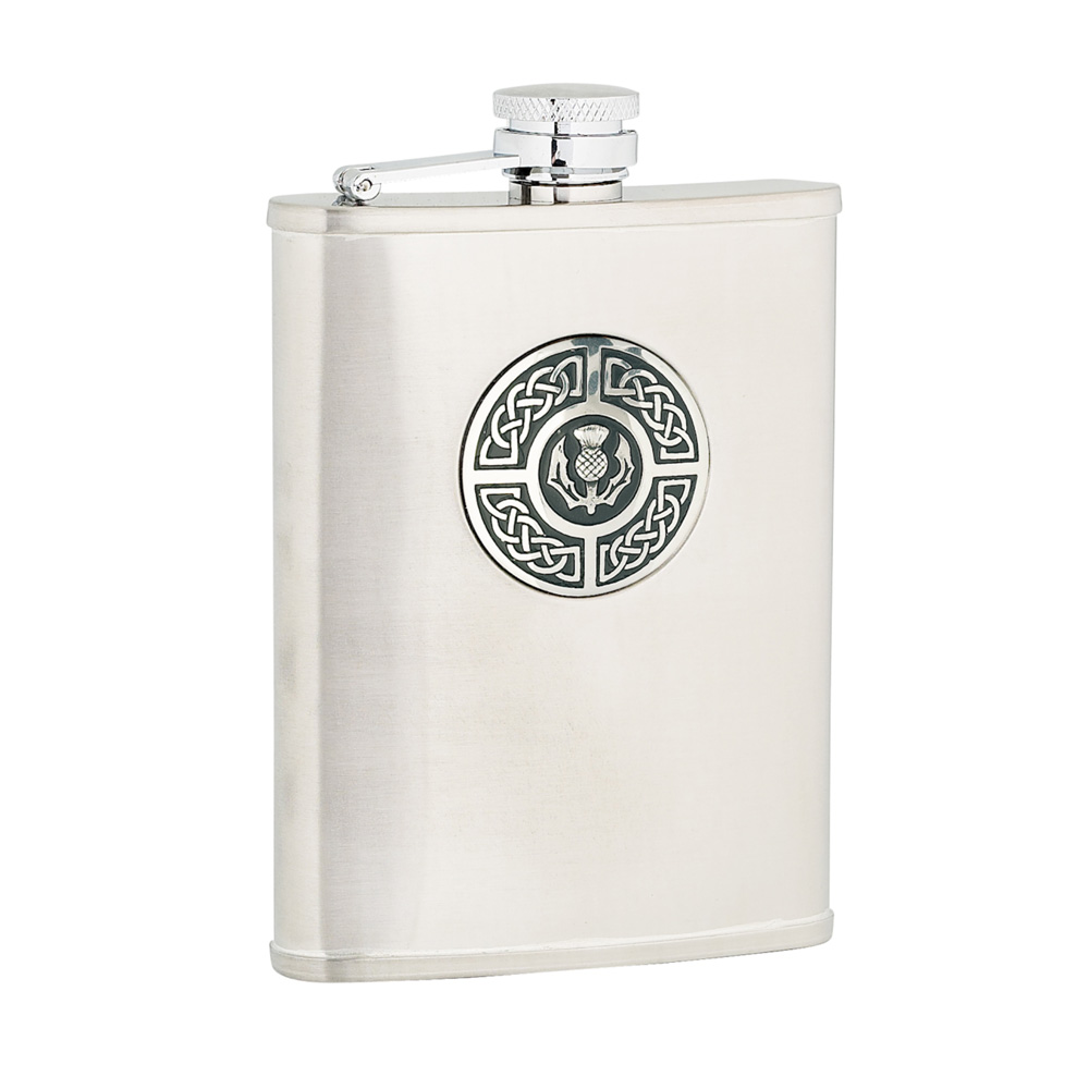 6oz Celtic & Thistle Stainless Steel Flask