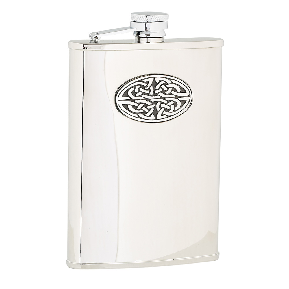 8oz Oval Celtic Stainless Steel Flask