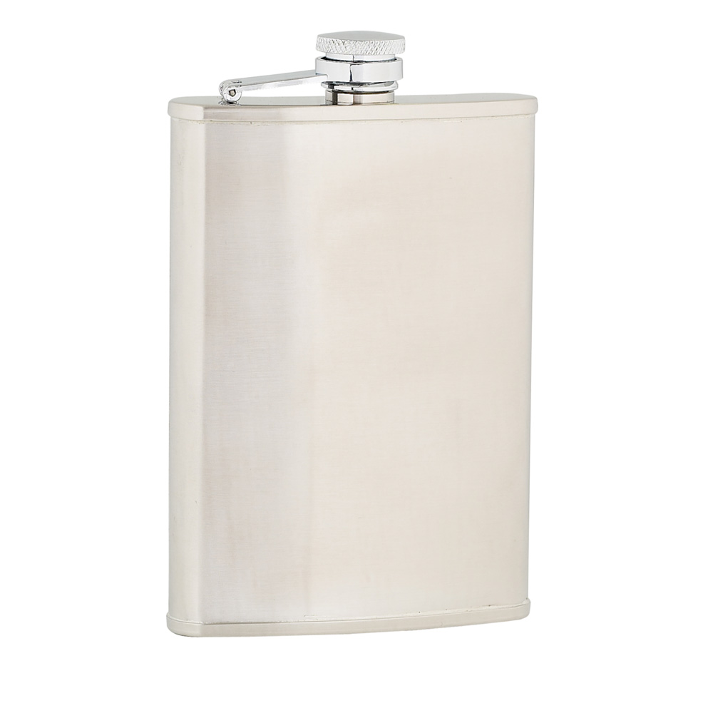 8oz Plain Satin Stainless Steel Flask