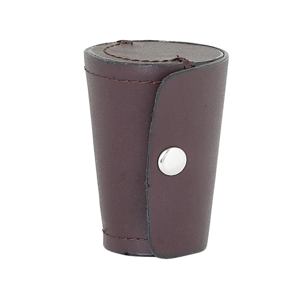 Set Of 4 Small Cups In Burgundy Leather Case