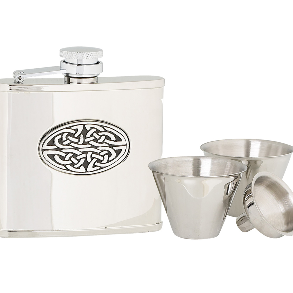 4oz Thistle & Saltire Stainless Steel Flask Set