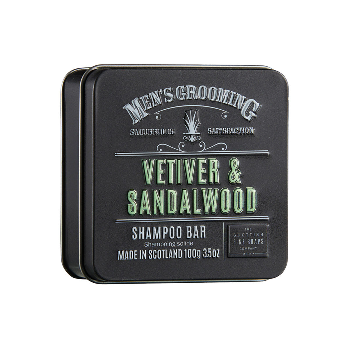 The Scottish Fine Soaps Company Men's Grooming Vetiver & Sandalwood Shampoo Bar - Luxurious Haircare