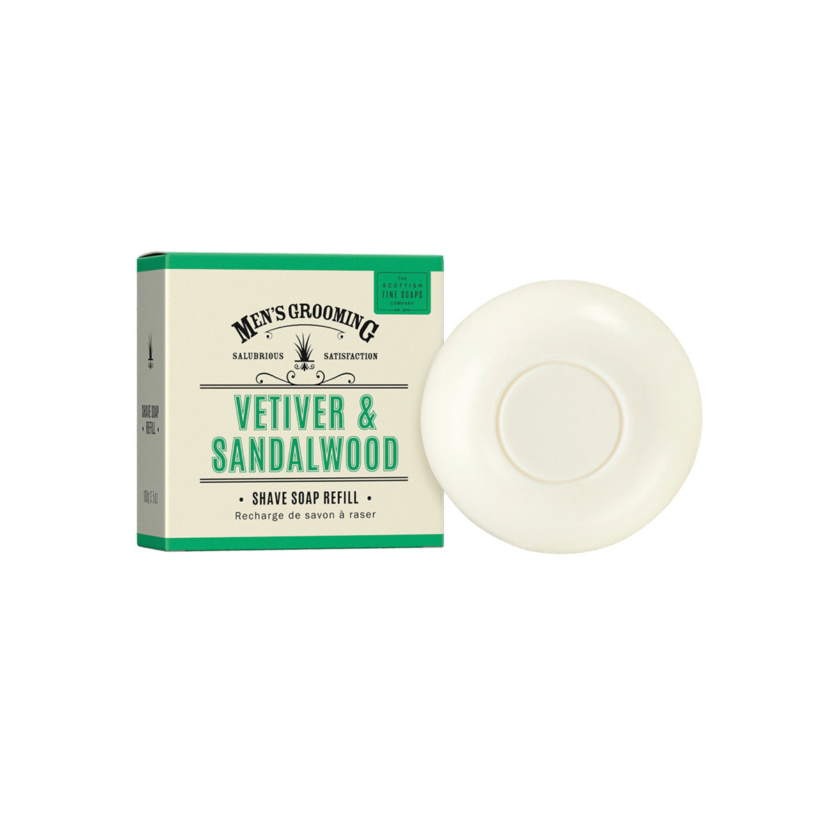 The Scottish Fine Soaps Company Men's Grooming Vetiver & Sandalwood Shave Soap Refill - Premium Shaving Essential