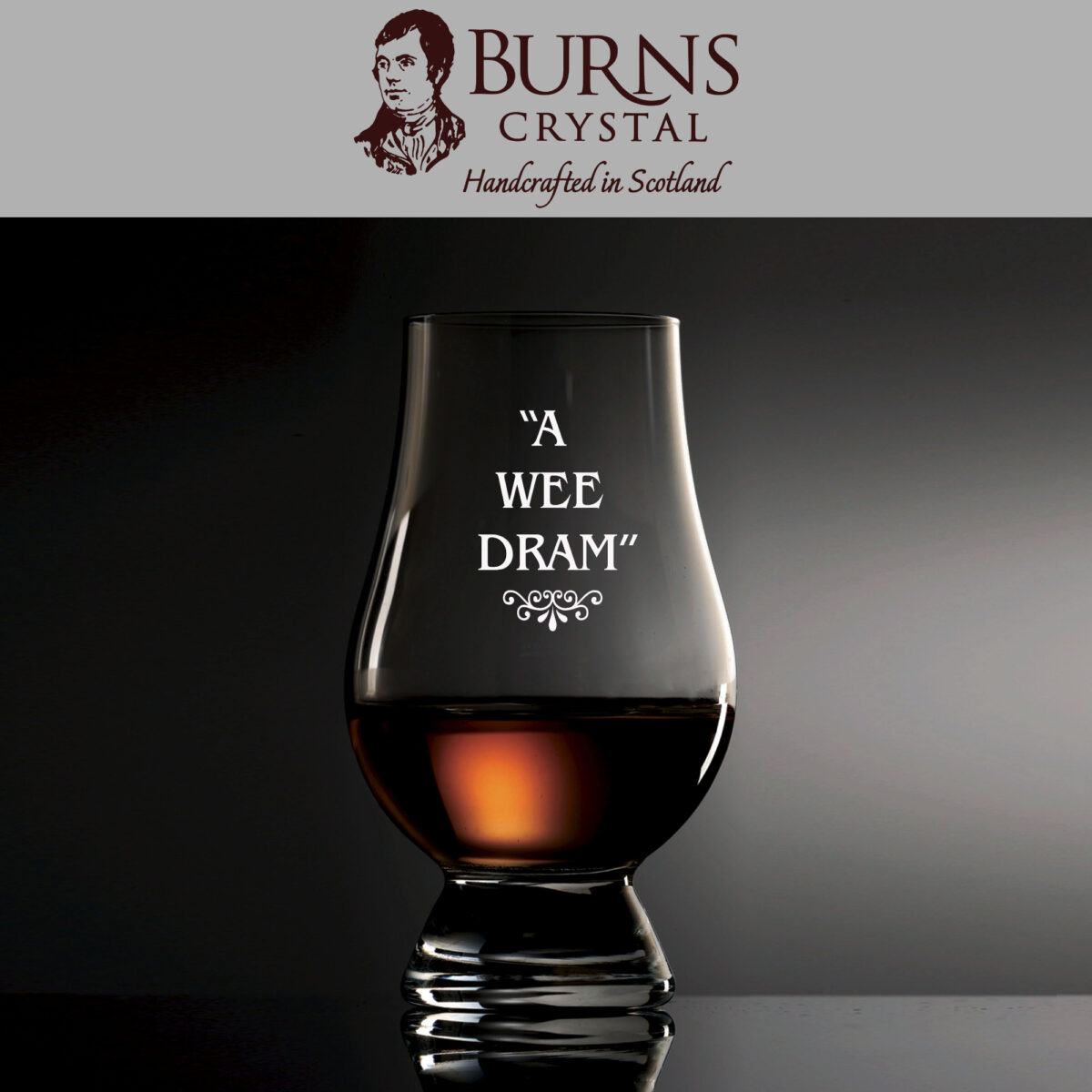 The Burns Crystal Glencairn Glass with "A Wee Dram"