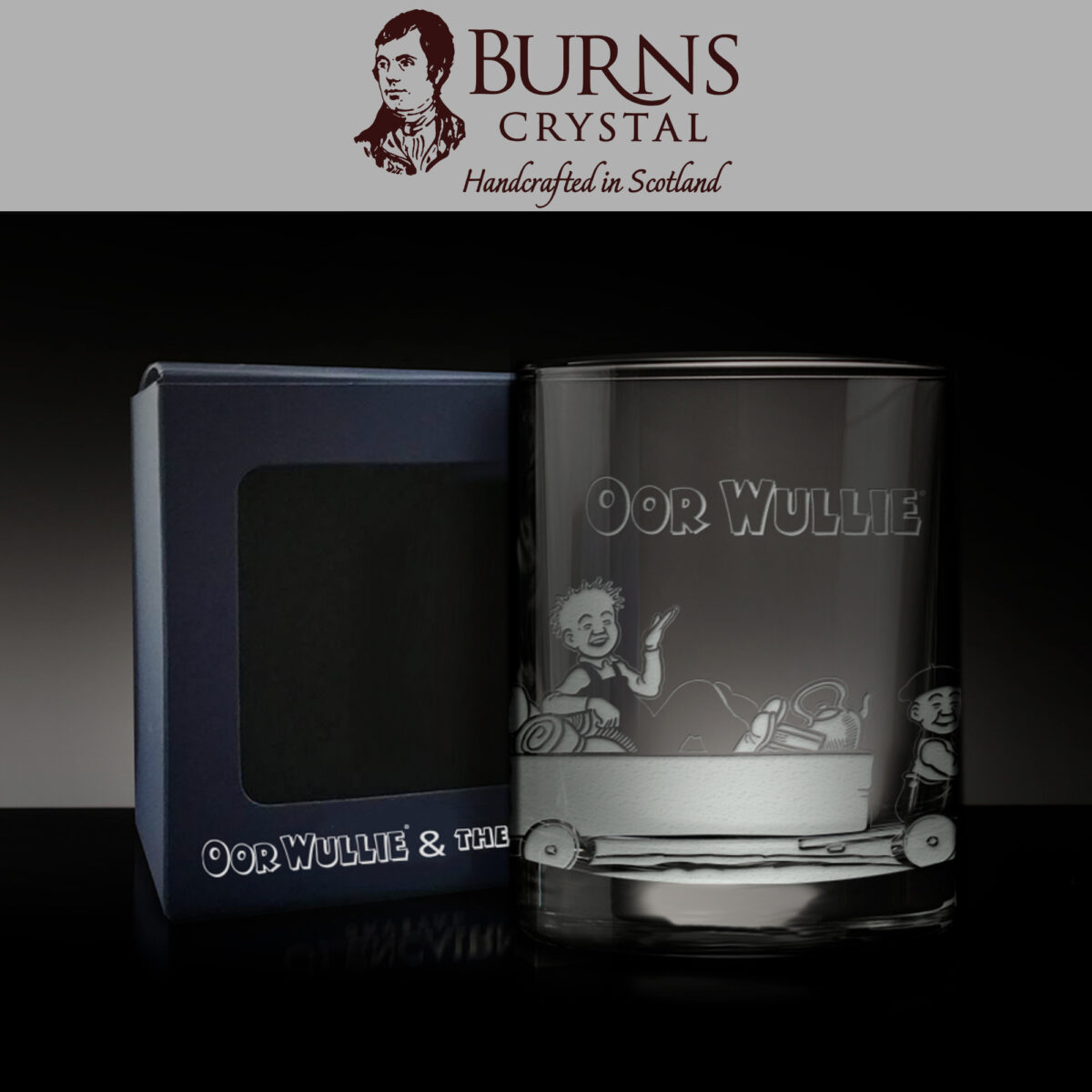 The Burns Crystal Scottish Novelty Oor Wullie Cartie Wrap Tumbler