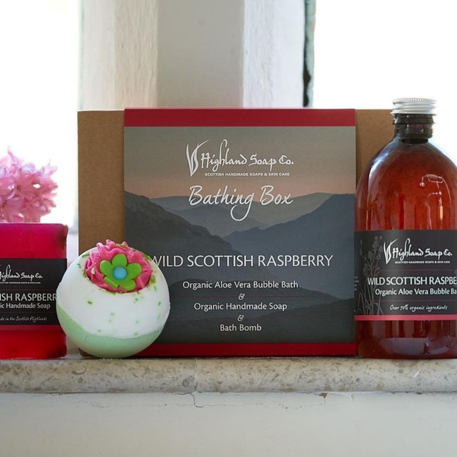 Wild Scottish Raspberry Bathing Box - Luxurious Bathing Essentials