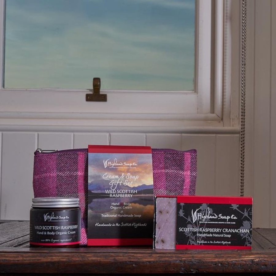 Wild Scottish Raspberry Soap and Cream Gift Set - Luxurious Self-Care Essentials