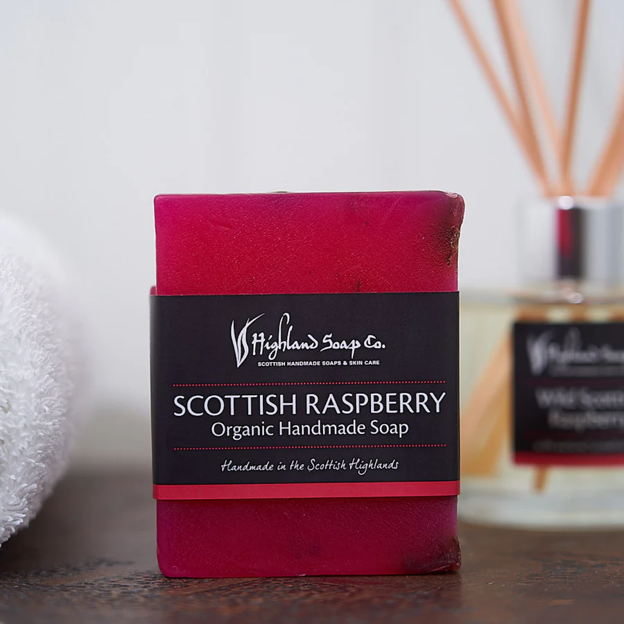 Wild Scottish Raspberry Organic Glycerine Soap - Luxurious Handcrafted Soap with Organic Ingredients