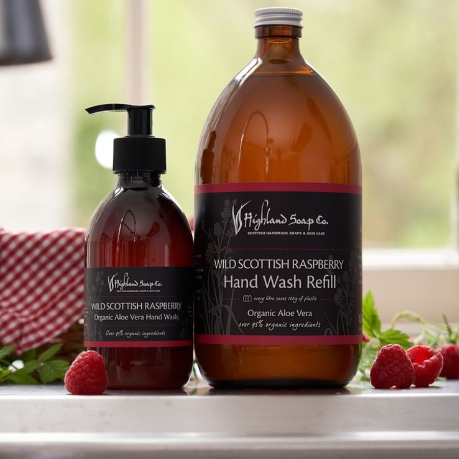 Wild Scottish Raspberry Organic Hand Wash Refill - Sustainable and Refreshing Hand Wash Refill