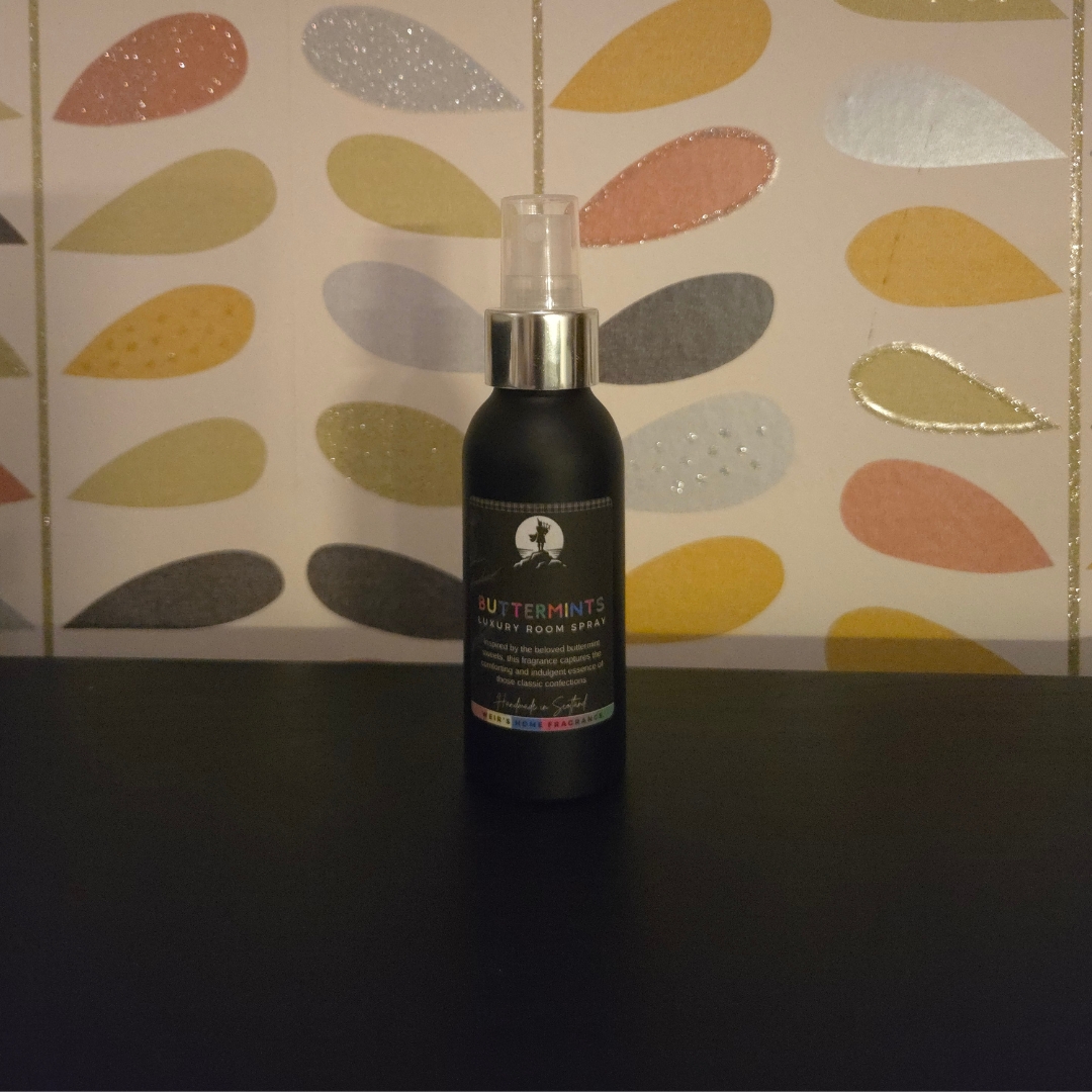 Buttermints Luxury Room Spray, handmade in Scotland with classic buttermint fragrance.