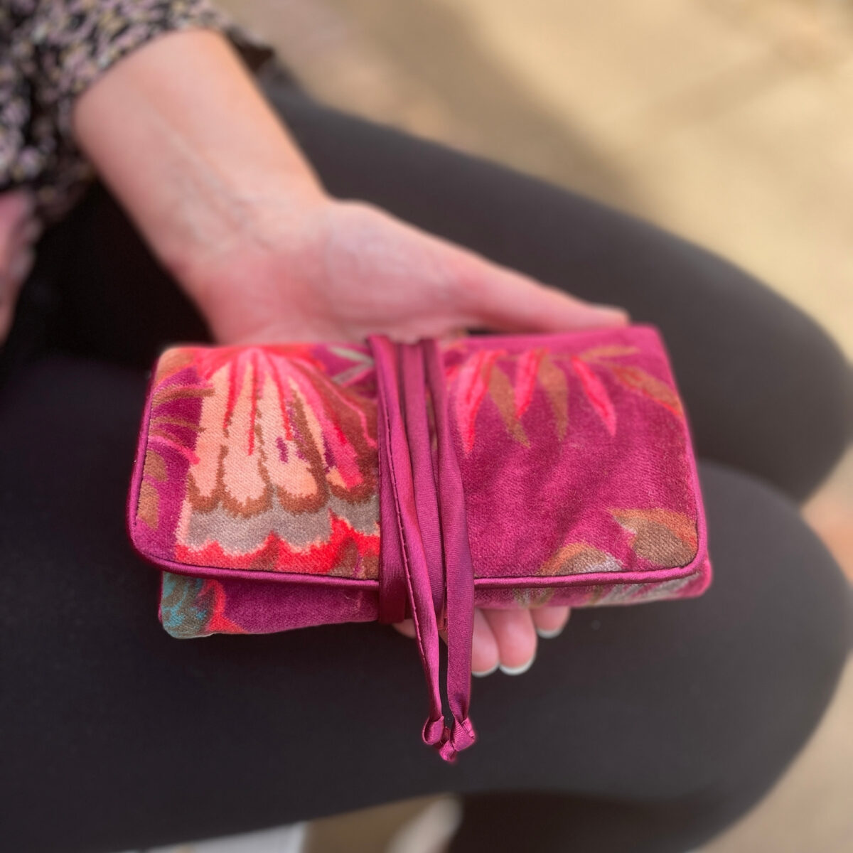 Luxurious Eden Velvet Jewellery Roll from Earth Squared