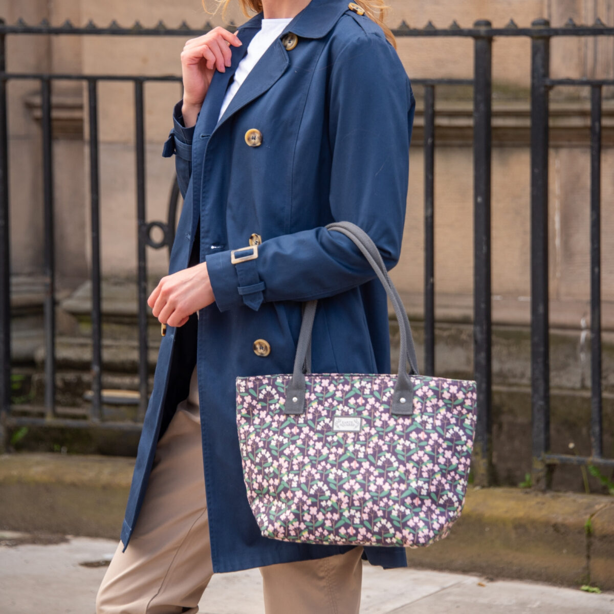 Briar Oil Cloth Tote Bag with full zip closure and integrated pockets in a lightweight design