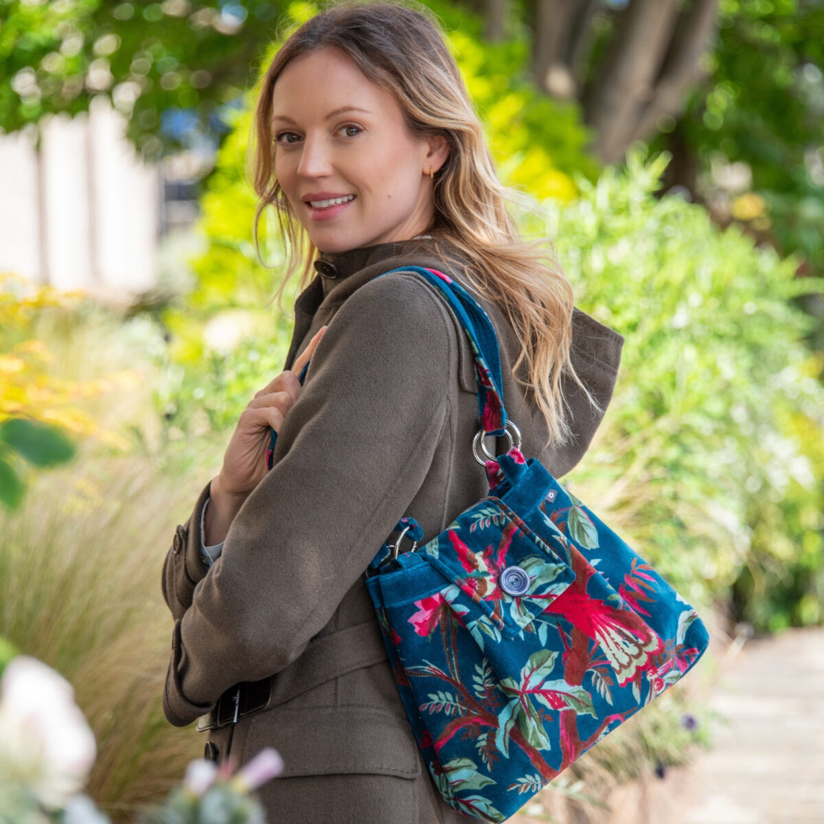 Botanical velvet Eden Velvet Ava Bag from Earth Squared