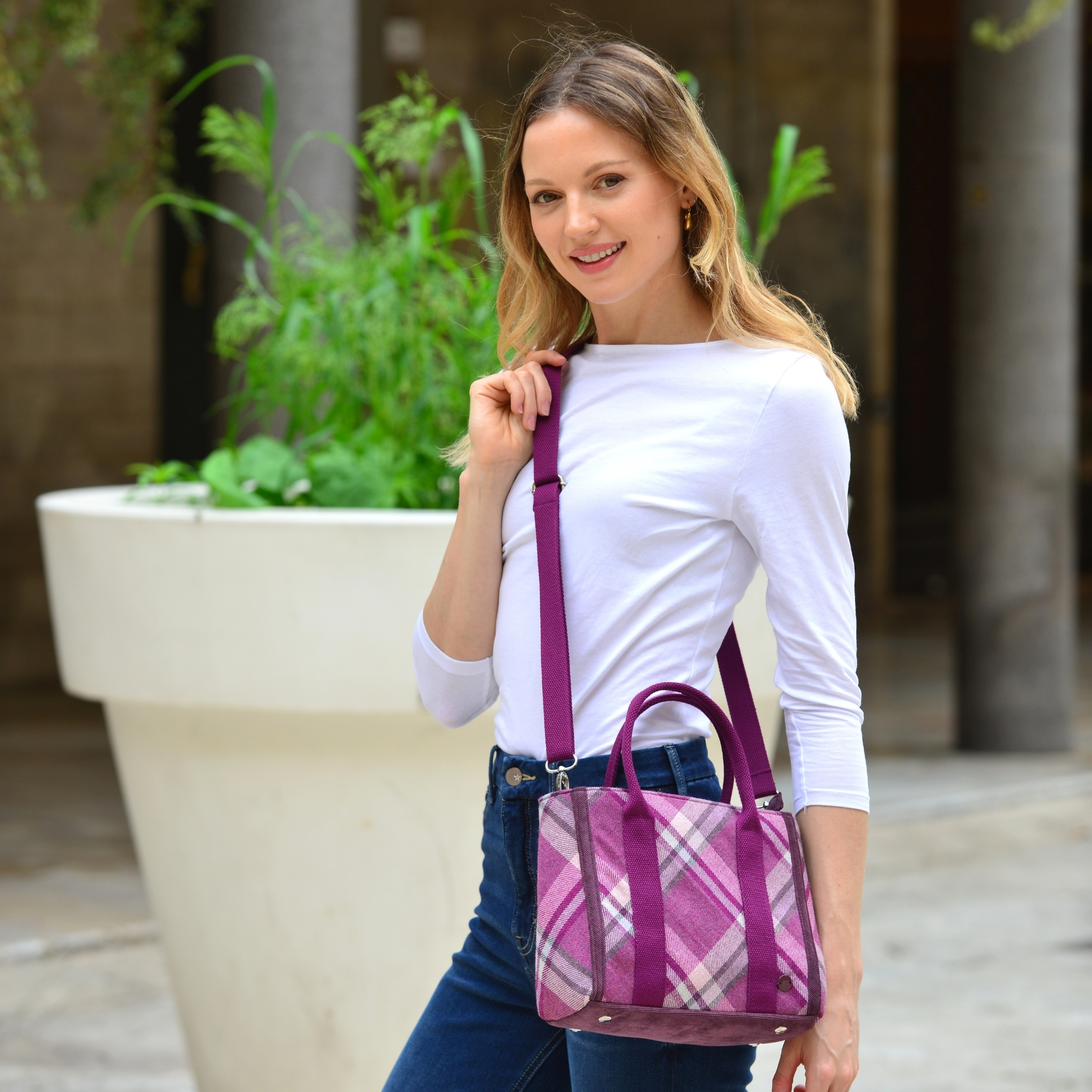 Earth Squared Luxury Tweed Small Tote – Stylish Compact Handbag - Image 2