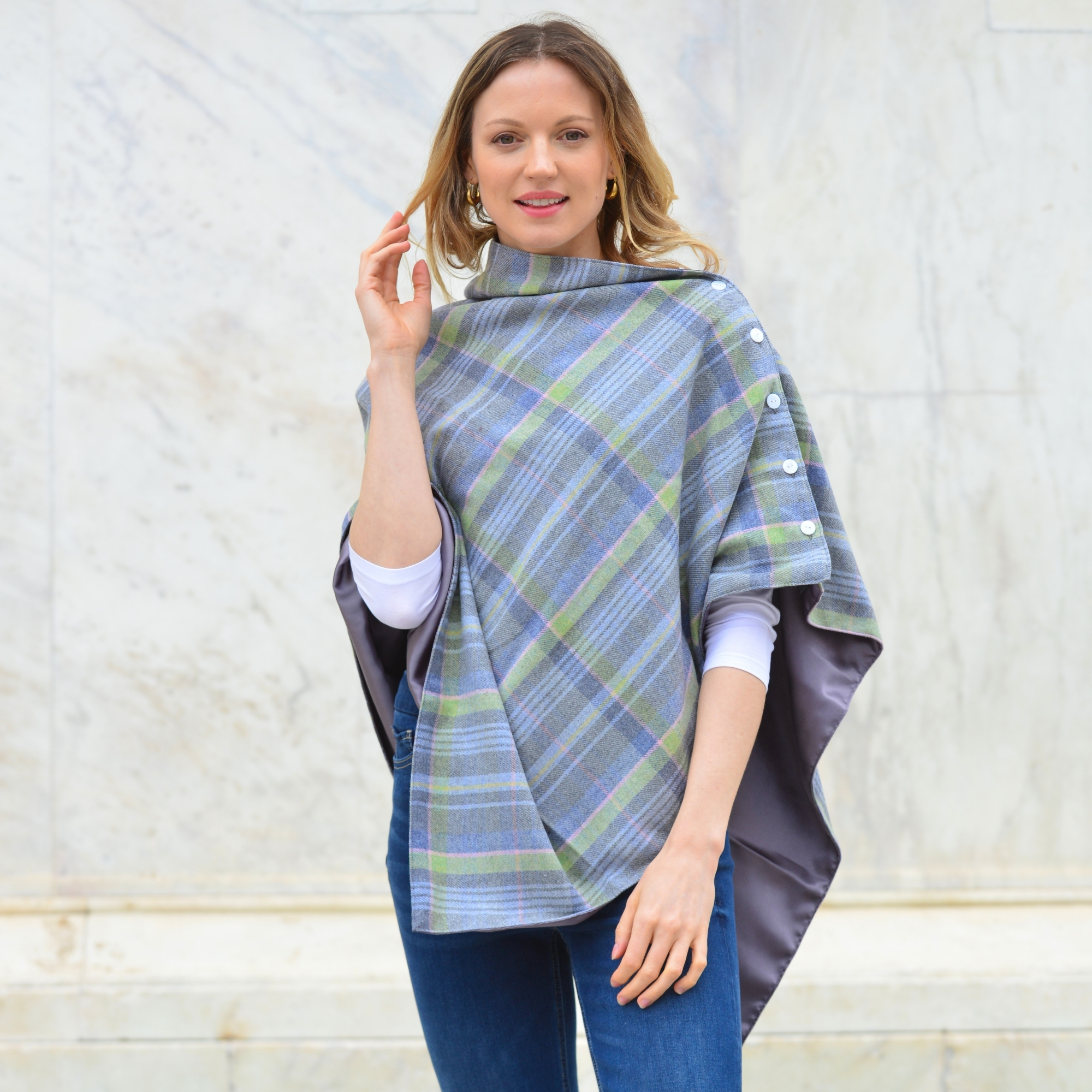 Earth Squared Luxury Spring Tweed Wrap – Elegant & Timeless Wool Cape - Image 6