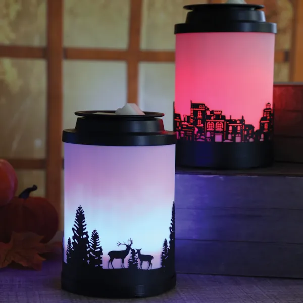 Electric wax melter with deer design and colour-changing LED light – 14cm